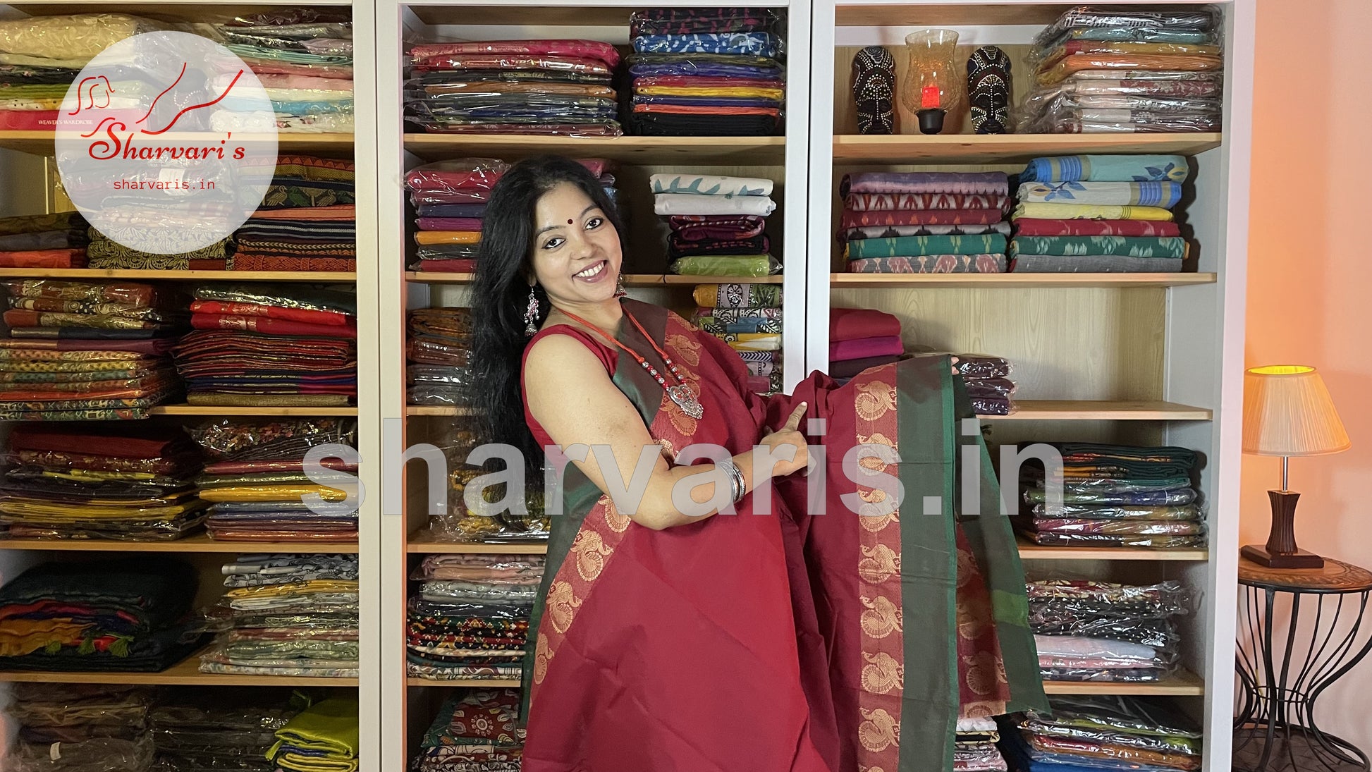 brick red chettinad cotton saree with thread work borders 