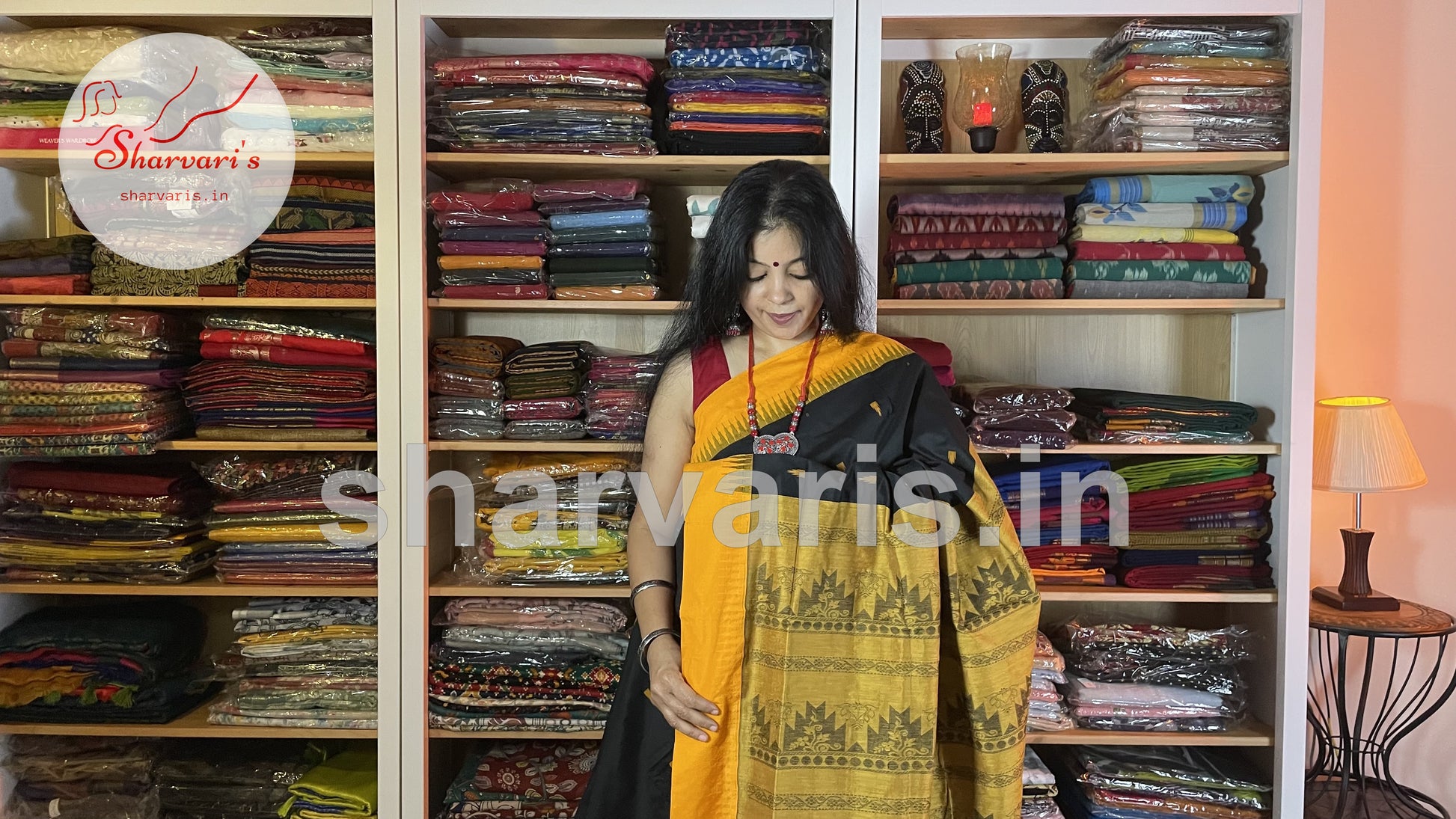 black and yellow gadwal silk cotton saree