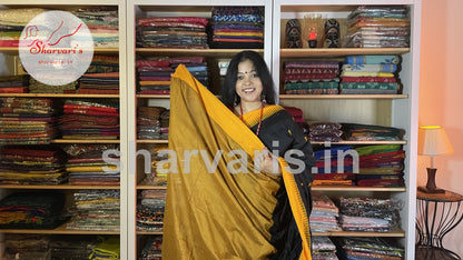 black and yellow gadwal saree blouse 